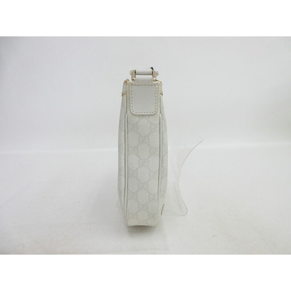 GUCCI GG Supreme Shoulder Bag White Navy Blue Leather - Picture 3 of 11